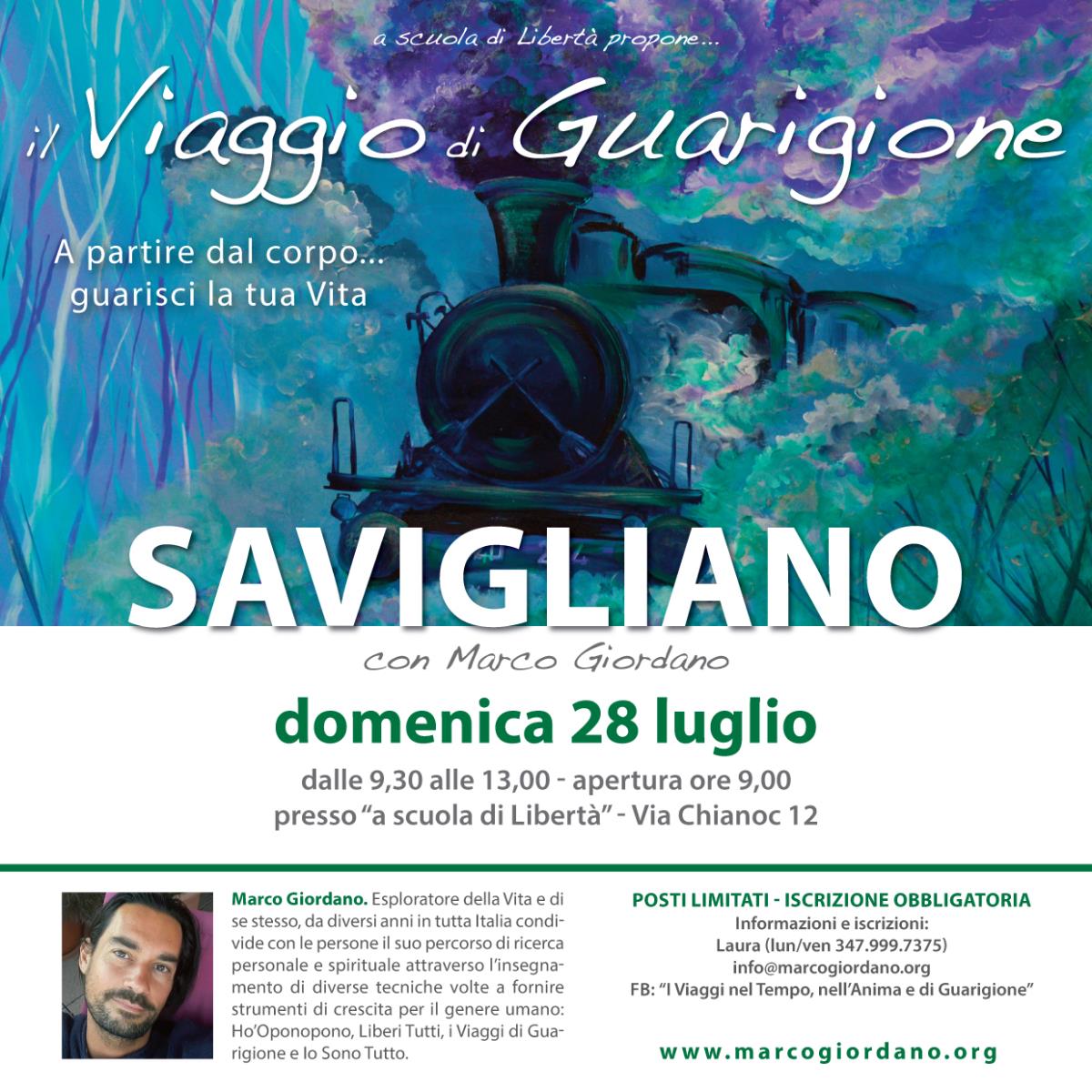 <b>IL VIAGGIO DI GUARIGIONE</b> domenica 28 luglio <b>SAVIGLIANO (CN)