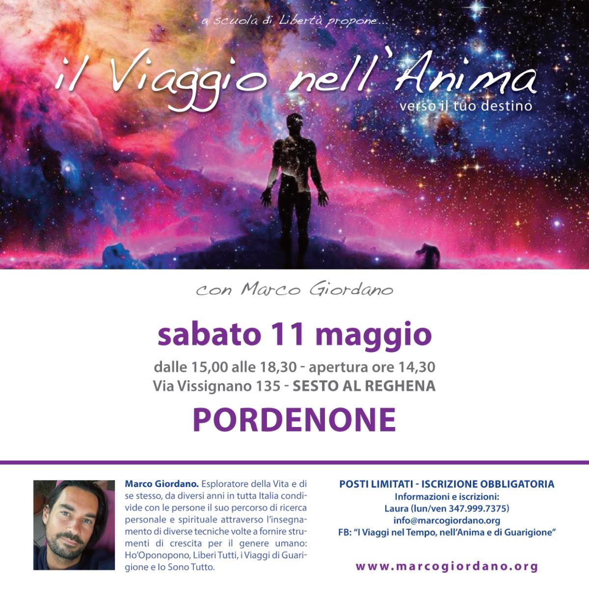 <b>IL VIAGGIO NELL'ANIMA</b> sabato 11 maggio <b>PORDENONE