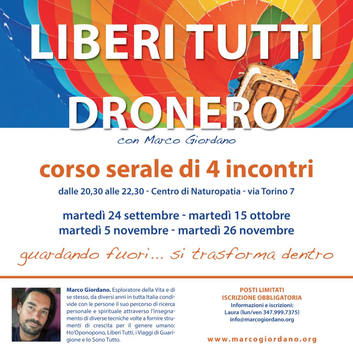 Corso serale - IV incontro <b>LIBERI TUTTI</b> marted 26 novembre <b>DRONERO (CN)