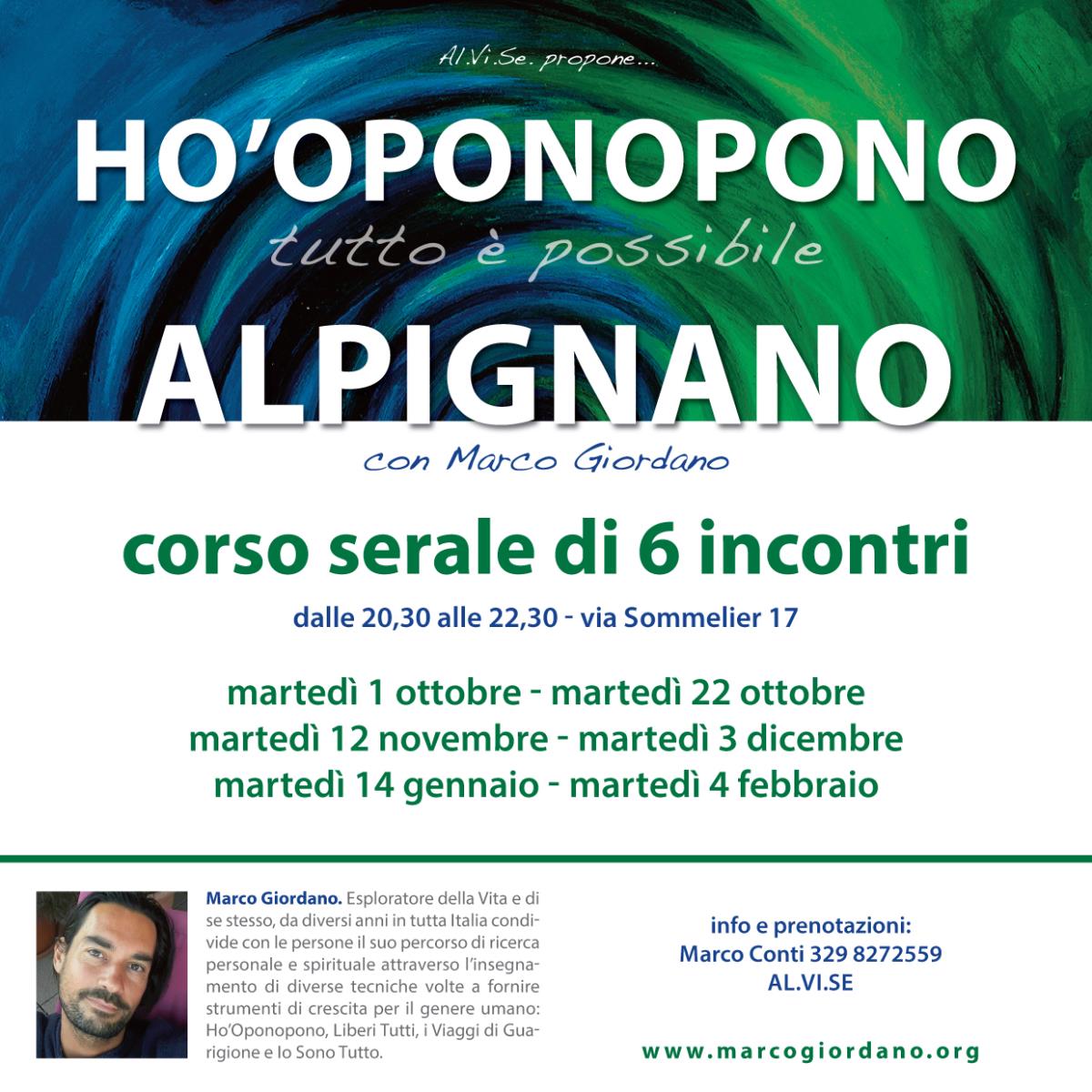 Corso serale - VI incontro <b>HO'OPONOPONO</b> martedì 4 febbraio <b>ALPIGNANO (TO)
