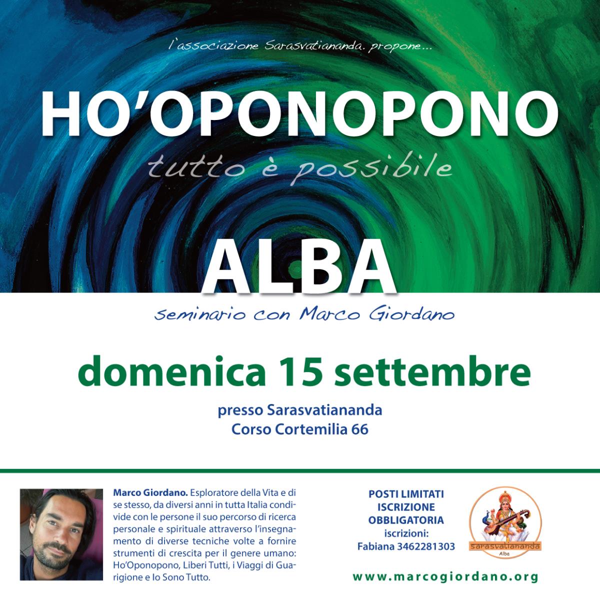 <b>HO'OPONOPONO SEMINARIO</b> domenica 15 settembre <b>ALBA (CN)