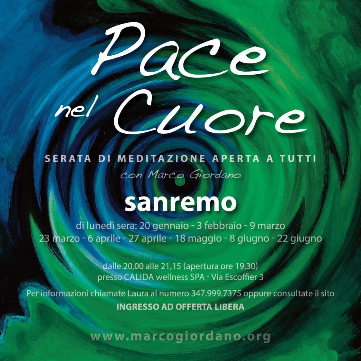 <b>PACE NEL CUORE</b> lunedì 22 giugno <b>SANREMO (IM)
