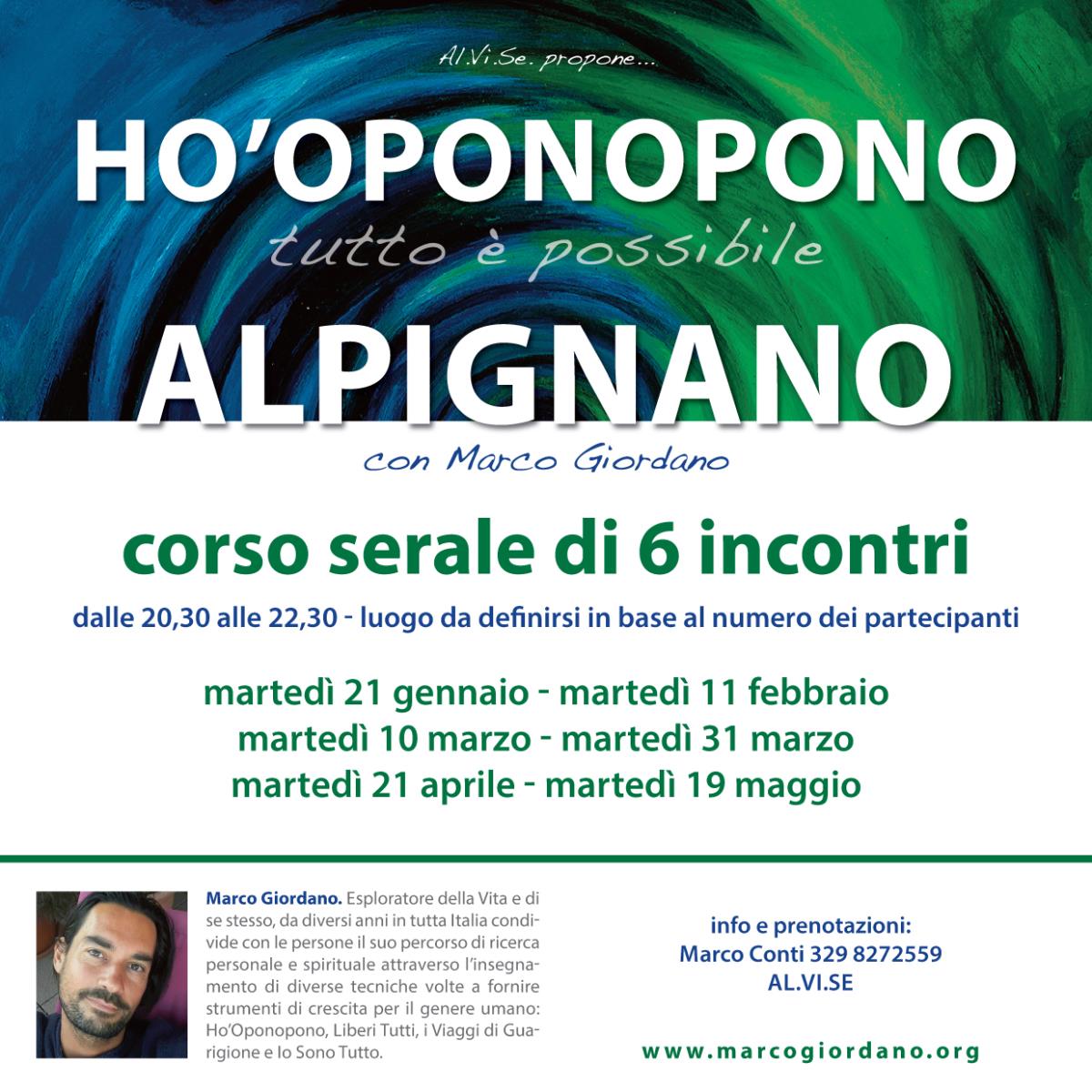 Corso serale - III incontro <b>HO'OPONOPONO</b> marted 10 marzo <b>ALPIGNANO (TO)