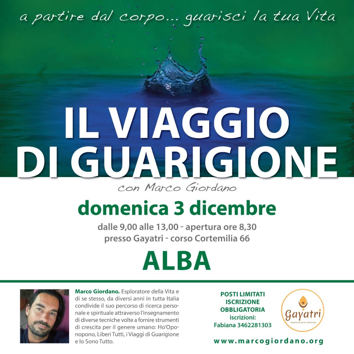 <b>IL VIAGGIO DI GUARIGIONE</b> domenica 3 dicembre <b>ALBA (Cuneo)