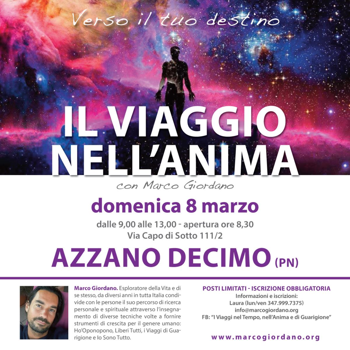 <b>IL VIAGGIO NELL'ANIMA</b> domenica 8 marzo <b>SESTO AL REGHENA (PN)