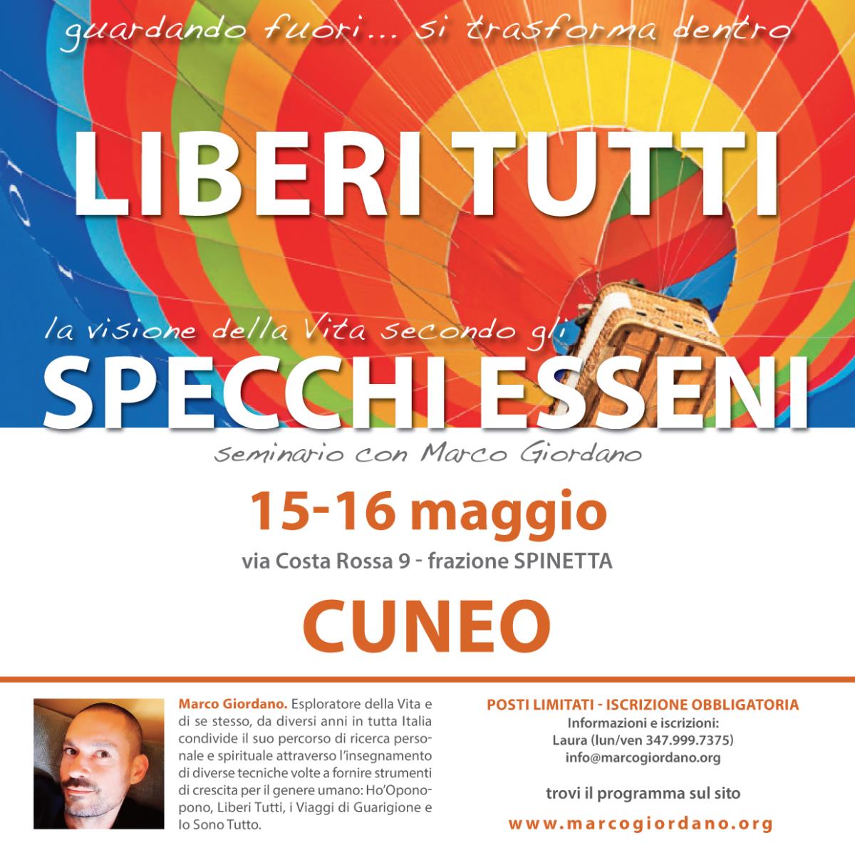 <b>LIBERI TUTTI SEMINARIO</b> 15-16 maggio <b>CUNEO