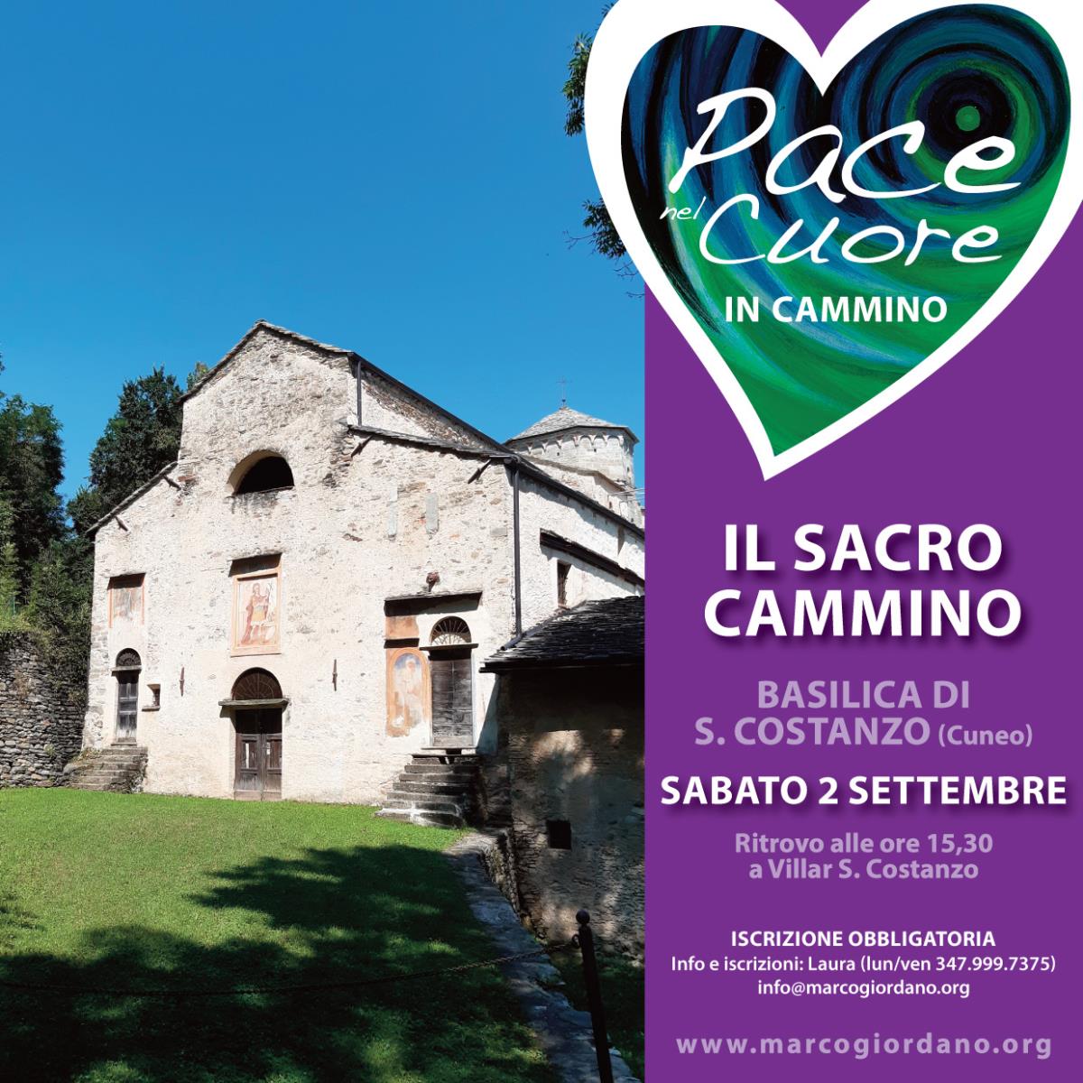 <b>IL SACRO CAMMINO</b> sabato 2 settembre <b>VILLAR S. COSTANZO (Cuneo)