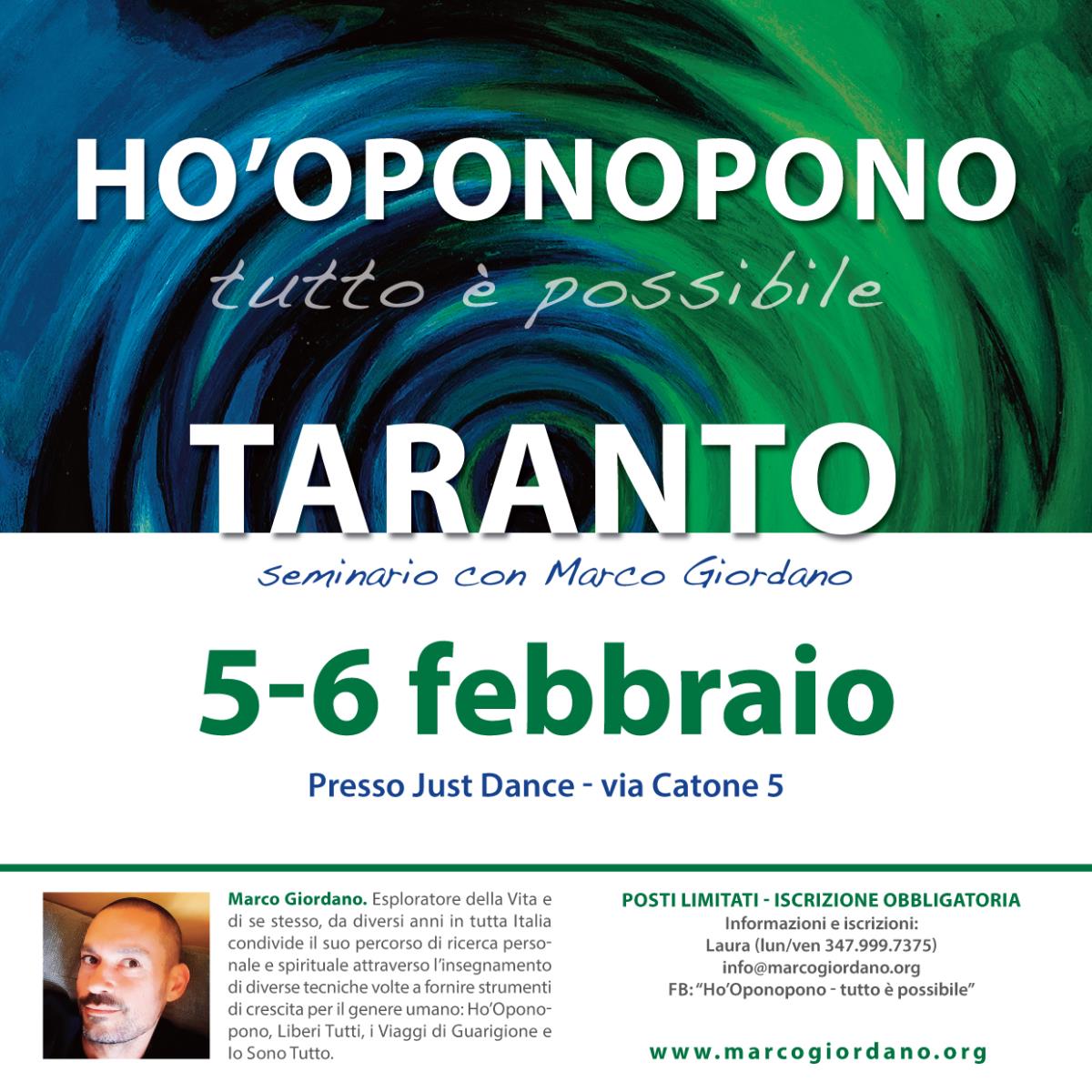 <b>HO'OPONOPONO SEMINARIO</b> 5-6 febbraio <b>TARANTO