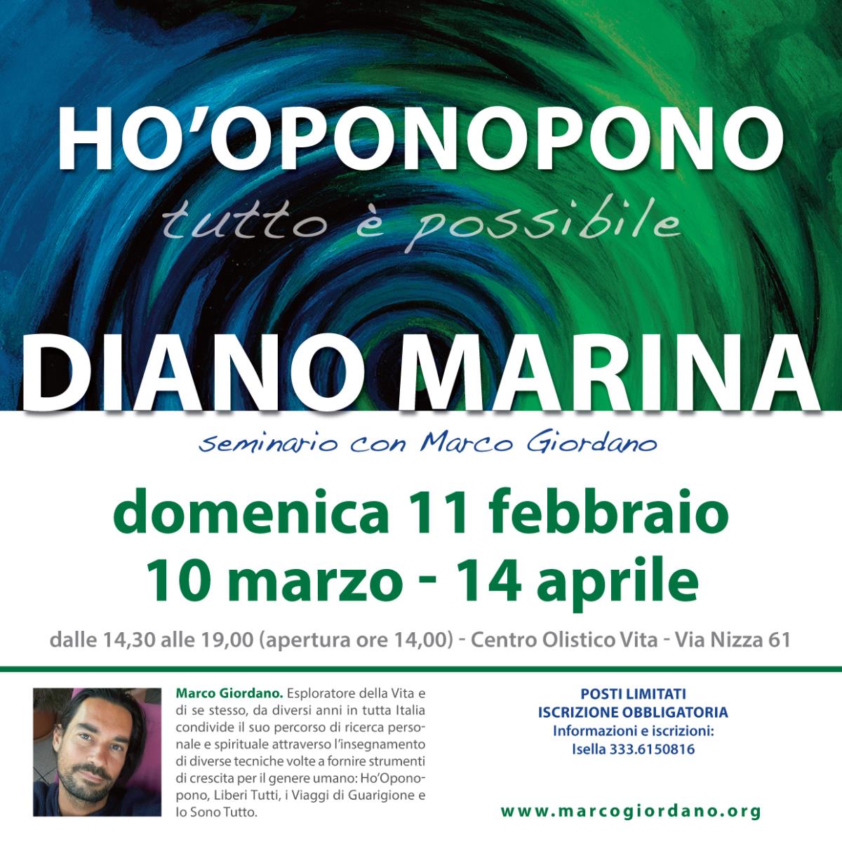 <b>HO'OPONOPONO SEMINARIO</b> 11 febbraio - 10 marzo - 14 aprile <b>DIANO MARINA (Imperia)