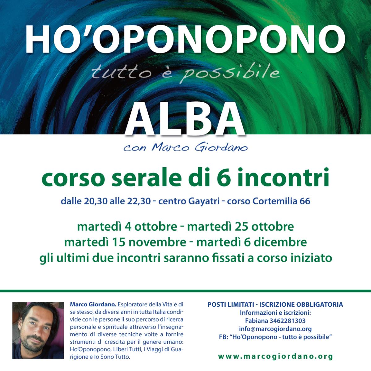 <b>HO'OPONOPONO corso serale</b> <b>ALBA (Cuneo)
