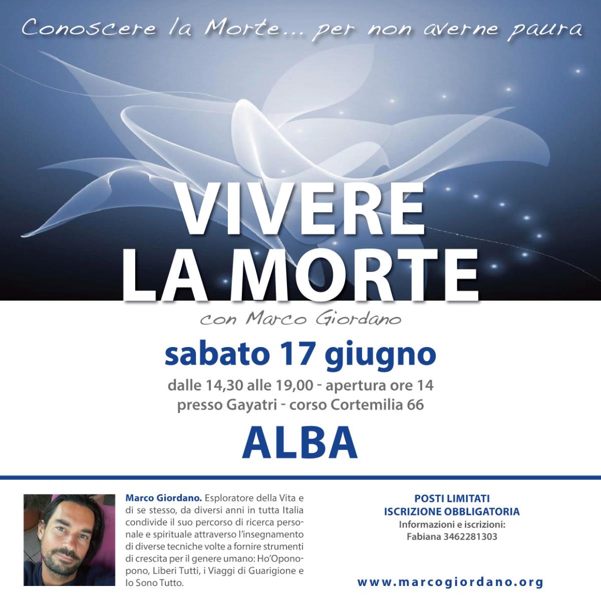 <b>VIVERE LA MORTE</b> sabato 17 giugno <b>ALBA (Cuneo)
