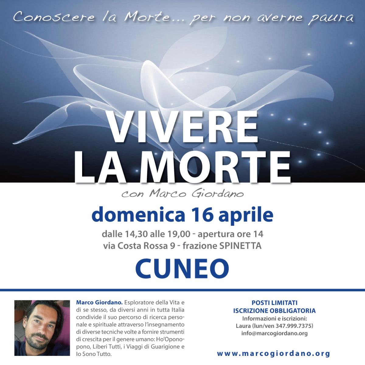 <b>VIVERE LA MORTE</b> domenica 16 aprile <b>CUNEO