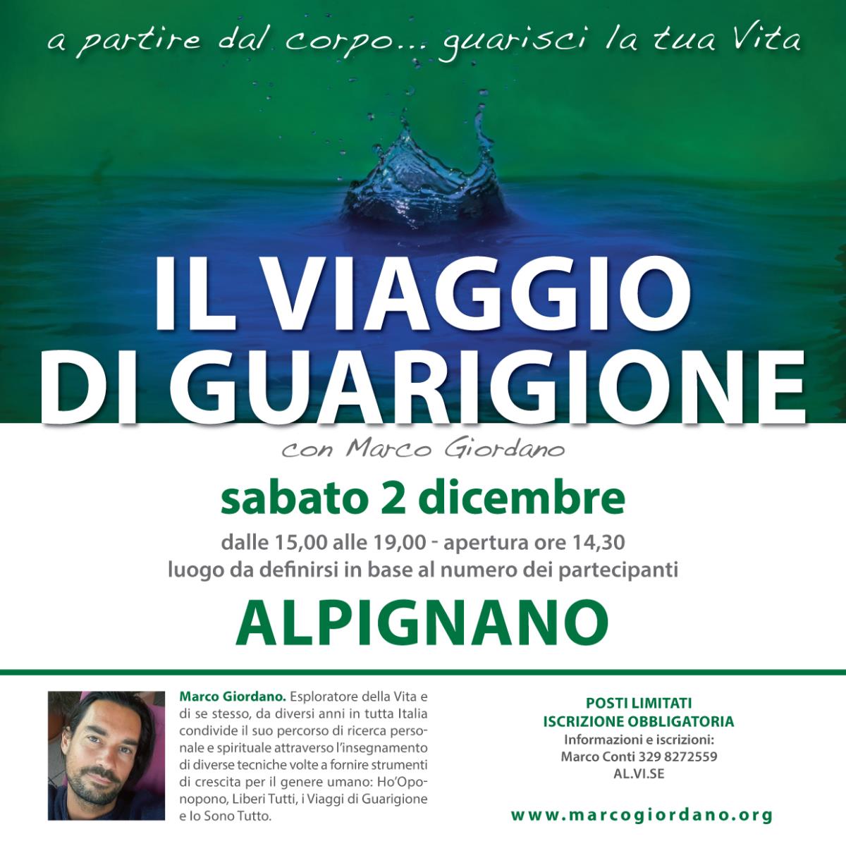 <b>IL VIAGGIO DI GUARIGIONE</b> sabato 2 dicembre <b>ALPIGNANO (Torino)