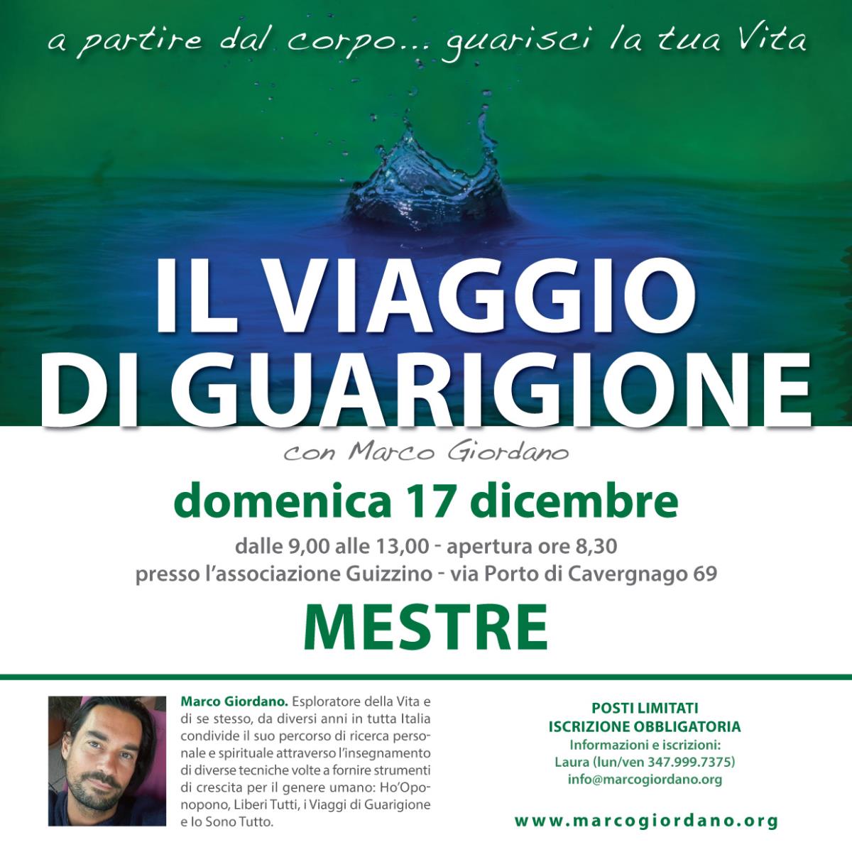 <b>IL VIAGGIO DI GUARIGIONE</b> domenica 17 dicembre <b>MESTRE (Venezia)