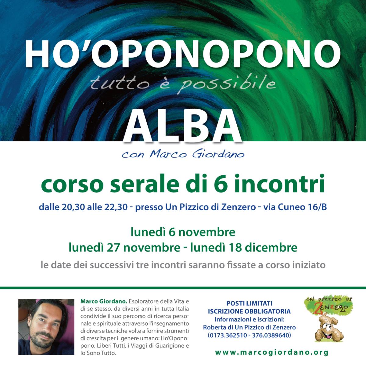 <b>HO'OPONOPONO </b>corso serale <b>ALBA (Cuneo)