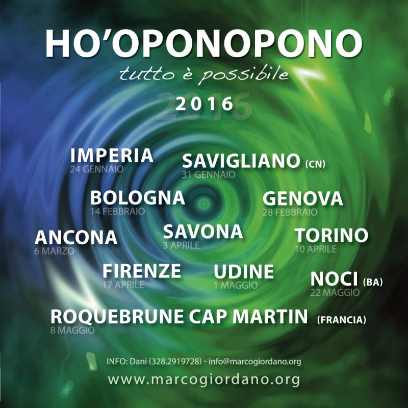 HO'OPONOPONO i nuovi seminari del 2016