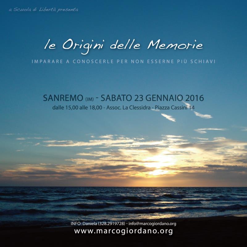 Le Origini delle Memorie a Sanremo