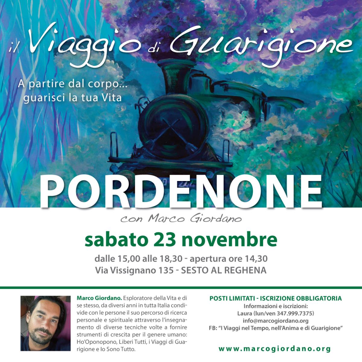 <b>IL VIAGGIO DI GUARIGIONE</b> sabato 23 novembre <b>PORDENONE