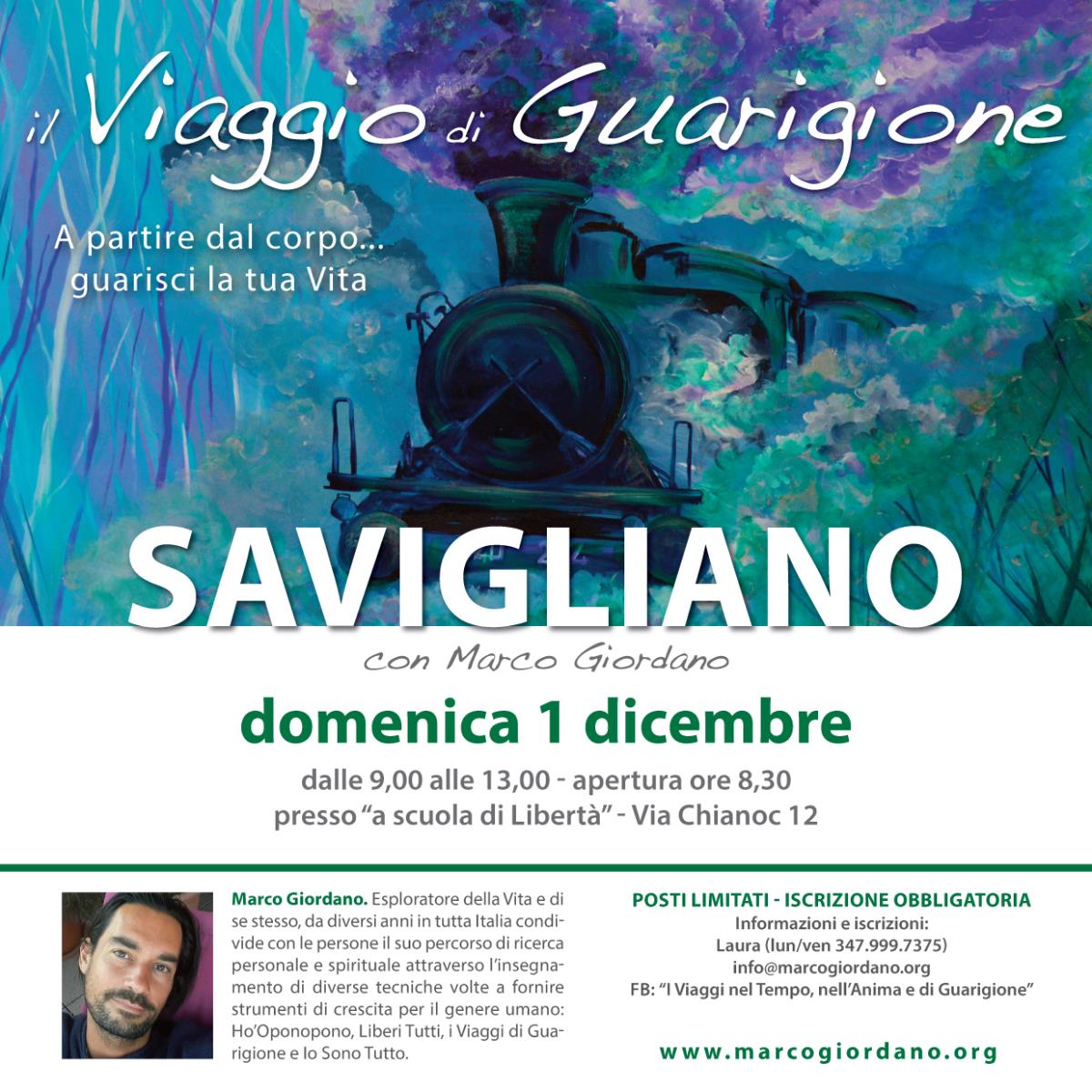<b>IL VIAGGIO DI GUARIGIONE</b> domenica 1 dicembre <b>SAVIGLIANO (CN)