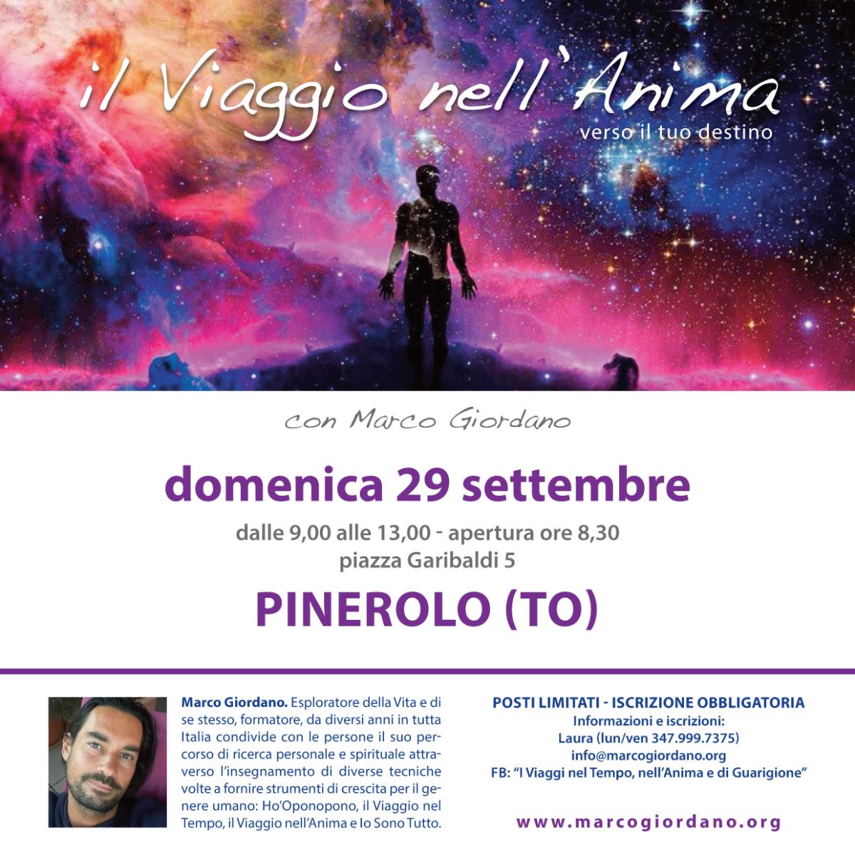 <b>IL VIAGGIO NELL'ANIMA</b> domenica 29 settembre <b>PINEROLO (TO)
