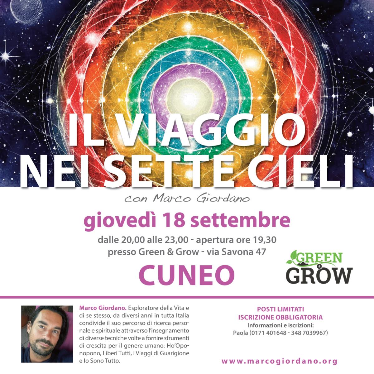 <b>IL VIAGGIO NEI SETTE CIELI</b> giovedì 18 settembre <b>CUNEO