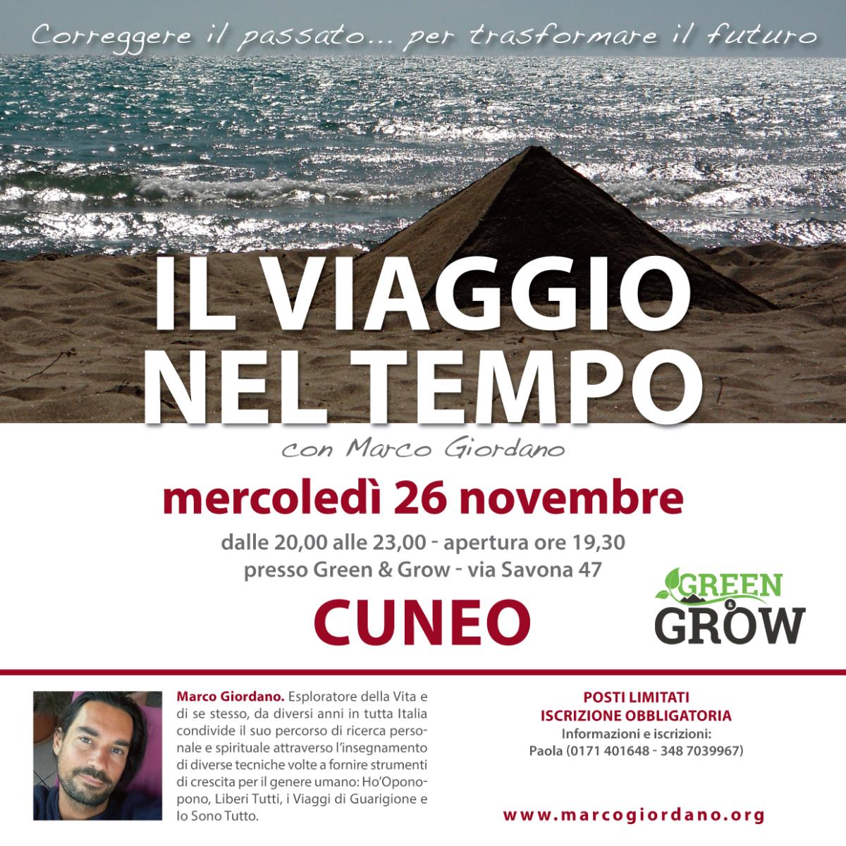 <b>IL VIAGGIO NEL TEMPO</b> mercoledì 26 novembre <b>CUNEO