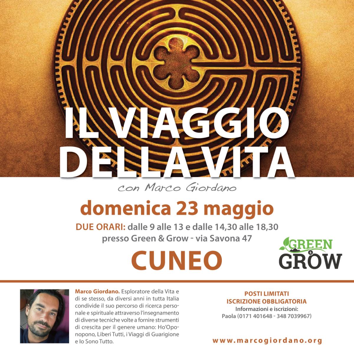 <b>IL VIAGGIO DELLA VITA</b> domenica 23 maggio <b>CUNEO