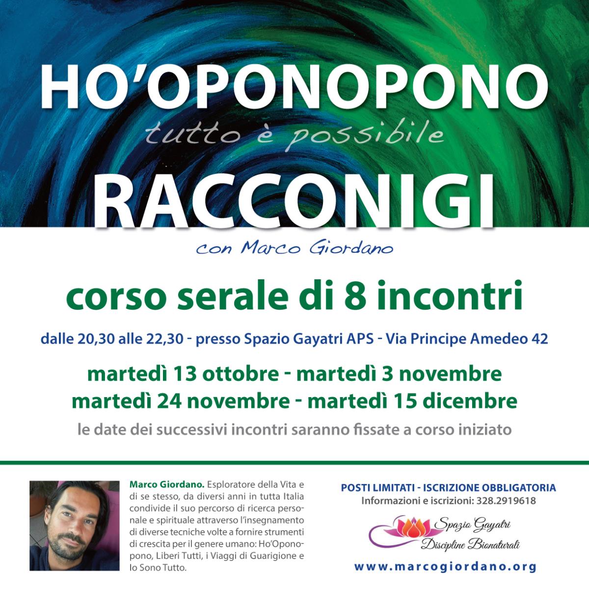 <b>HO'OPONOPONO </b>corso serale <b>RACCONIGI (Cuneo)