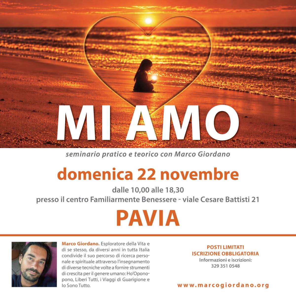 <b>MI AMO seminario</b> domenica 22 novembre <b>PAVIA