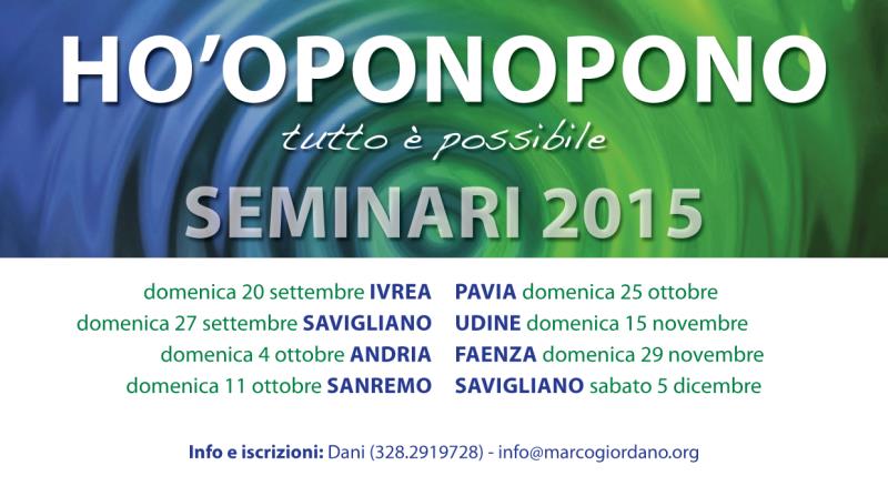 Ho'Oponopono: i nuovi seminari autunnali