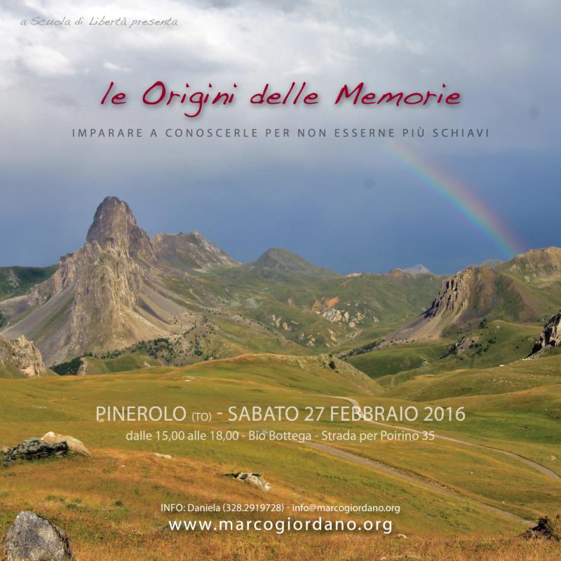 LE ORIGINI DELLE MEMORIE a Pinerolo