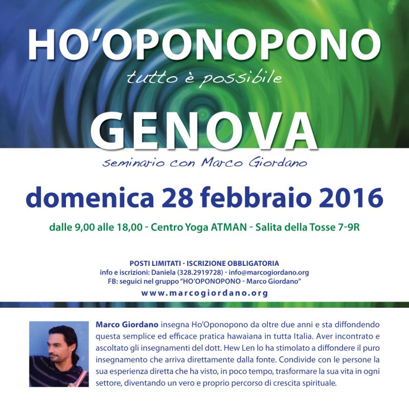 HO'OPONOPONO A GENOVA