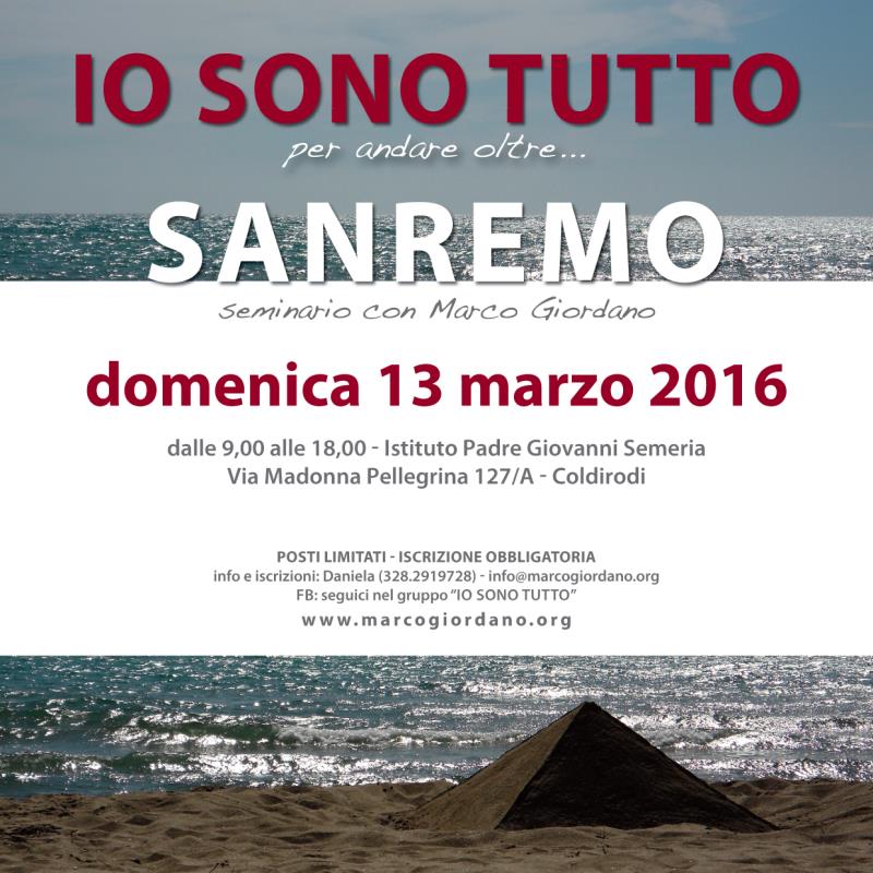 IO SONO TUTTO a Sanremo