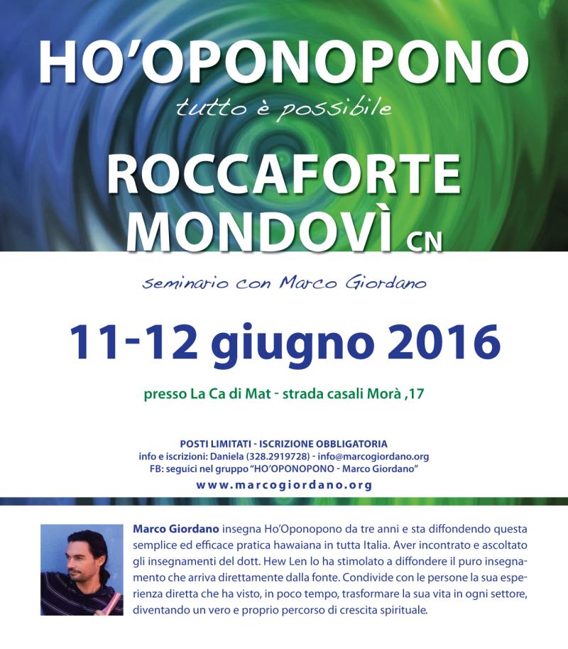HO'OPONOPONO A ROCCAFORTE Mondov